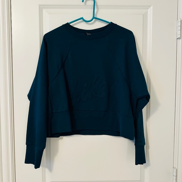 Nike Cropped Blue Sweatshirt - Picture 1 of 3